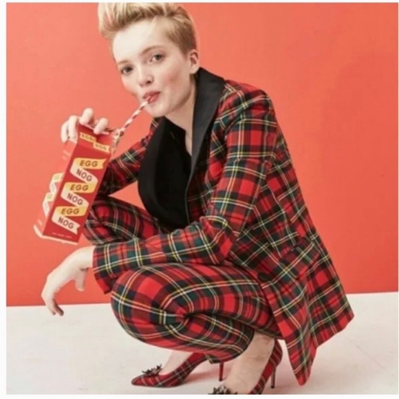 J Crew Star Sequenced Red Tartan Holiday Heels|J Crew Tartan Holiday Heel - Picture 3 of 15